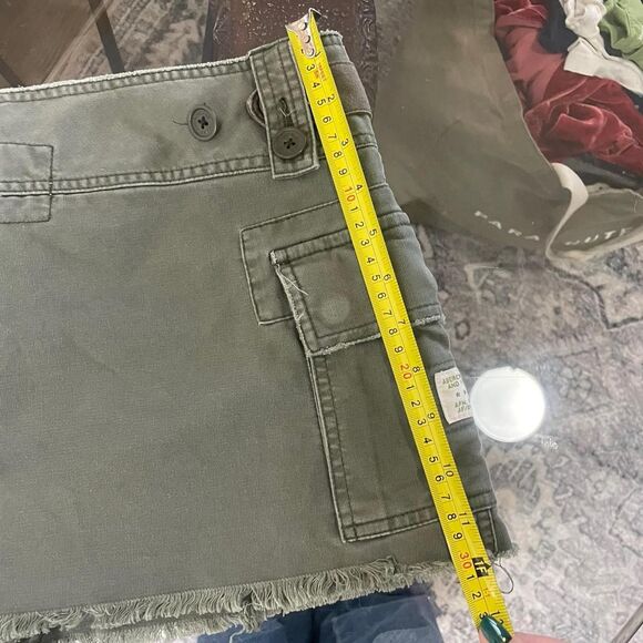 Vintage Y2K Abercrombie Low Rise Mini Skirt Cargo Raw Hem Army Green Sz 8 - Picture 6 of 6
